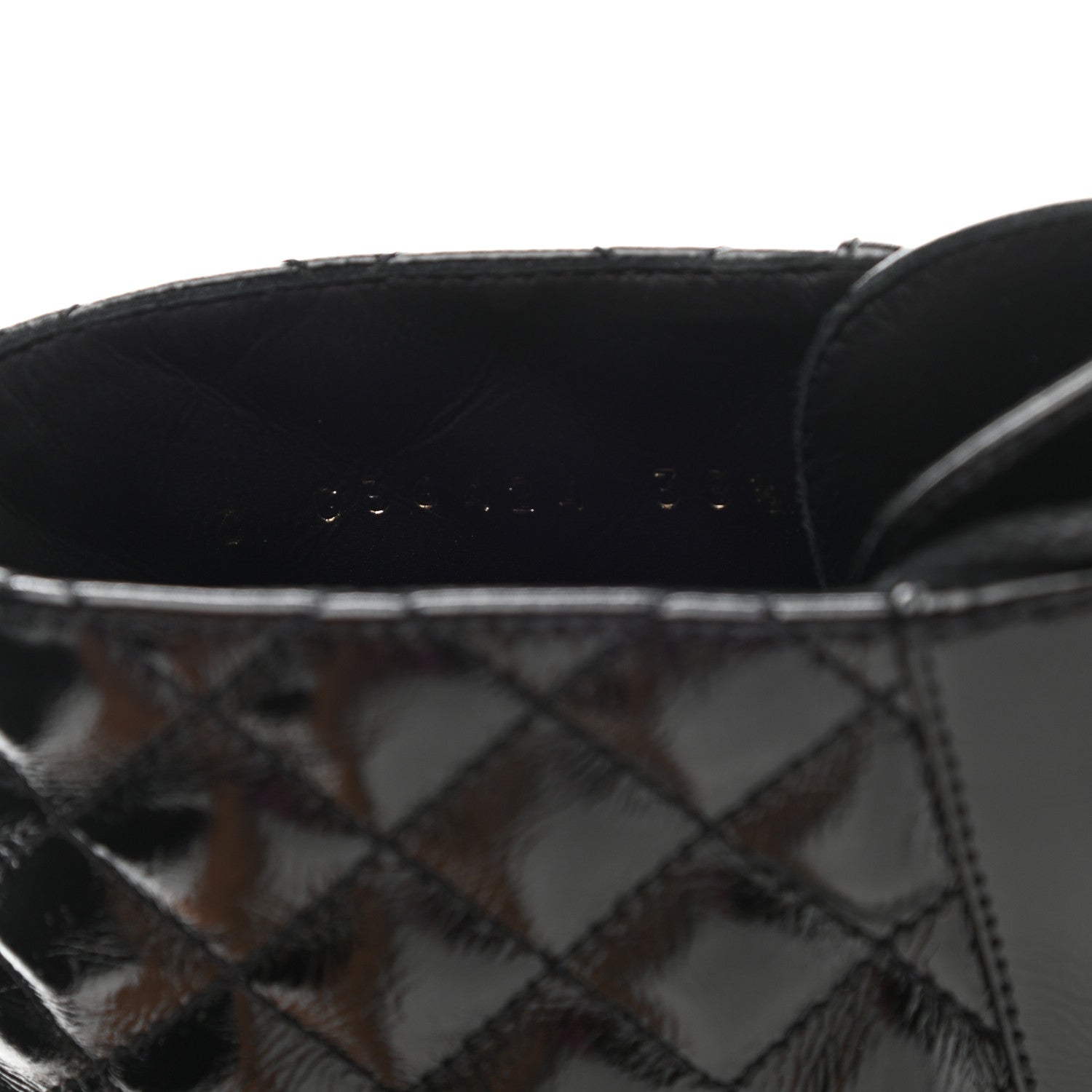 Chanel Shiny Calfskin Quilted Lace Up Combat Boots 38.5 Black 9 of 10