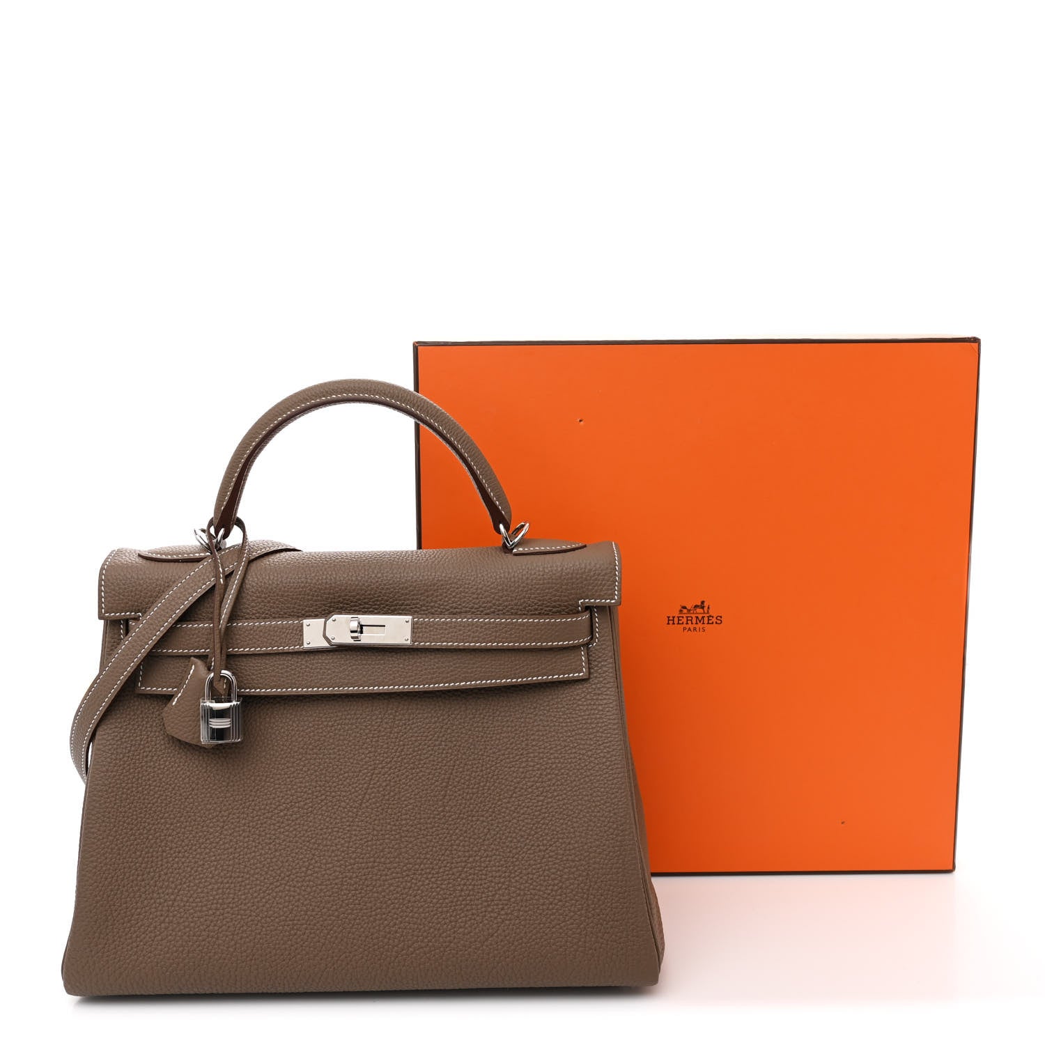 Hermes Togo Kelly Retourne 32 Etoupe 13 of 13