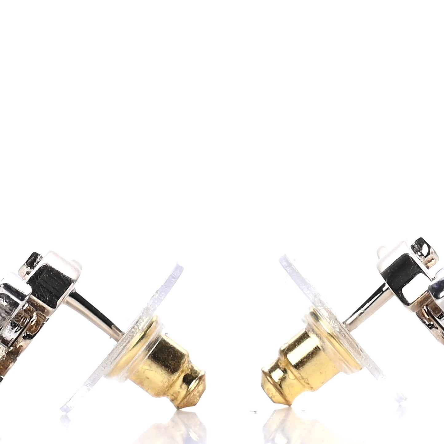 Crystal Double CC Earrings Gold Silver