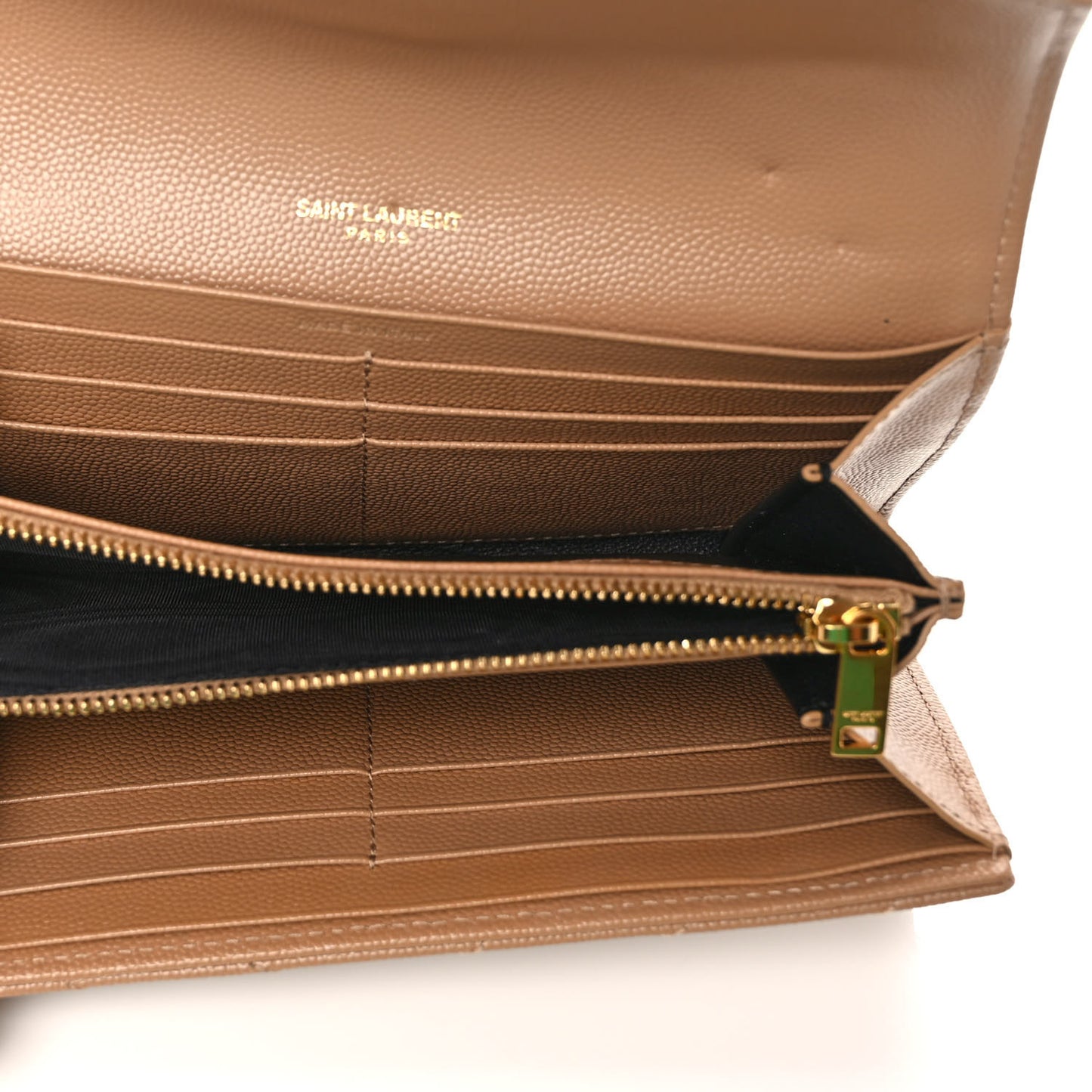 Grain De Poudre Matelasse Chevron Monogram Flap Wallet Dark Latte