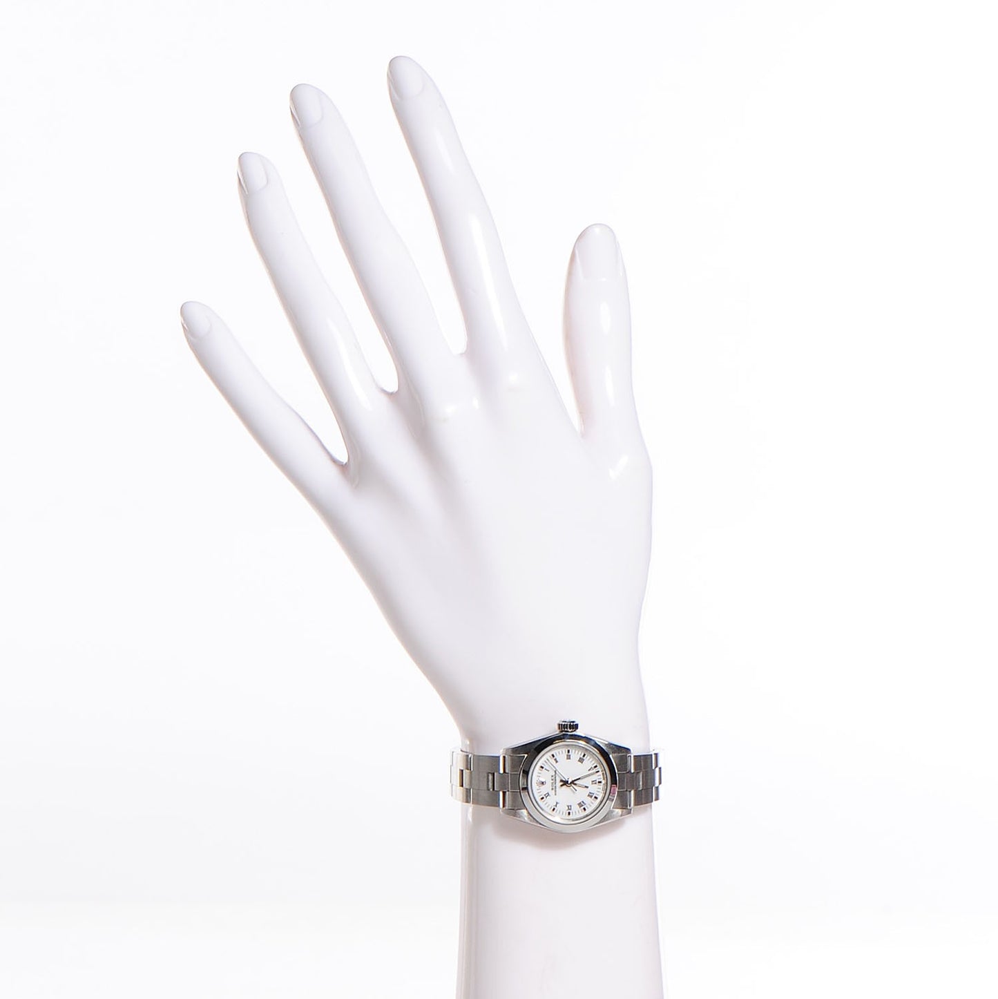 Stainless Steel 24mm Oyster Perpetual Watch White Roman 67180