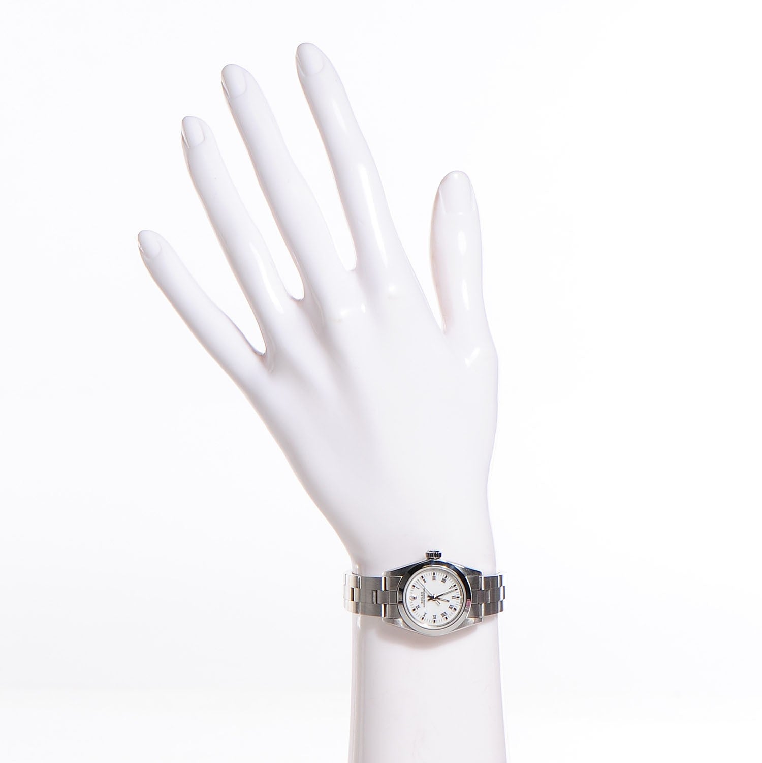 Rolex Stainless Steel 24mm Oyster Perpetual Watch White Roman 67180 2 of 9