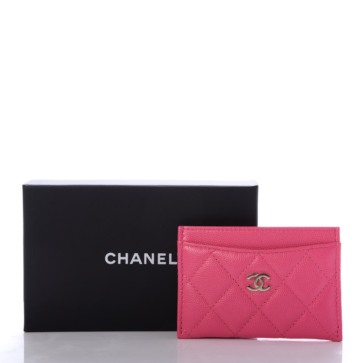 Chanel Caviar Quilted Card Holder Dark Pink 9 of 9