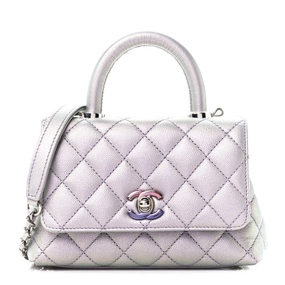 Chanel Iridescent Caviar Quilted Extra Mini Coco Handle Flap Purple 1 of 11