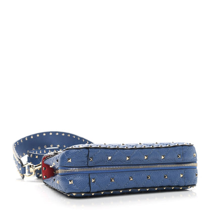 Valentino Garavani Grained Calfskin Medium Rockstud Spike Shoulder Bag Blue 4 of 10