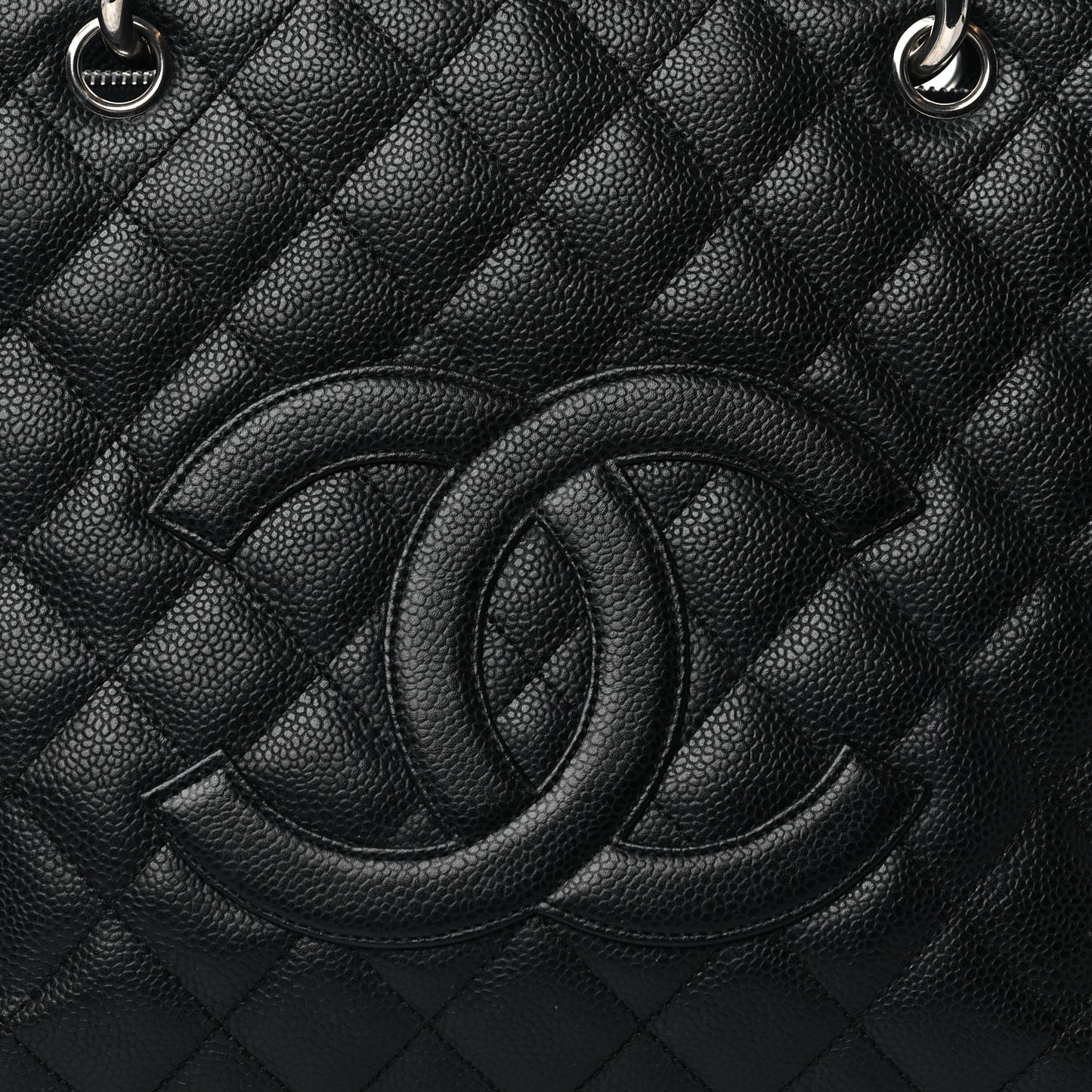 Caviar Quilted Grand Shopping Tote GST Black