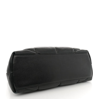 Saint Laurent Lambskin Quilted Medium Loulou Puffer Monogram Chain Satchel Black 4 of 12