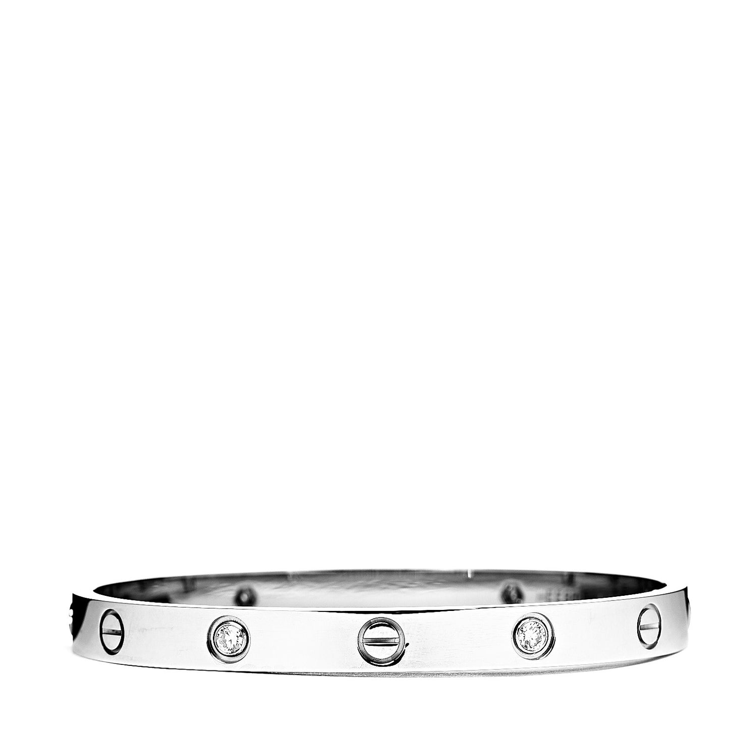 18K White Gold 4 Diamond LOVE Bracelet 17