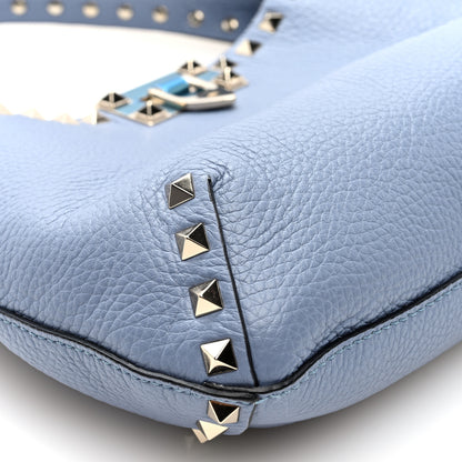 Valentino Garavani Pebbled Calfskin Small Rockstud Flip Lock Hobo Niagara 7 of 8
