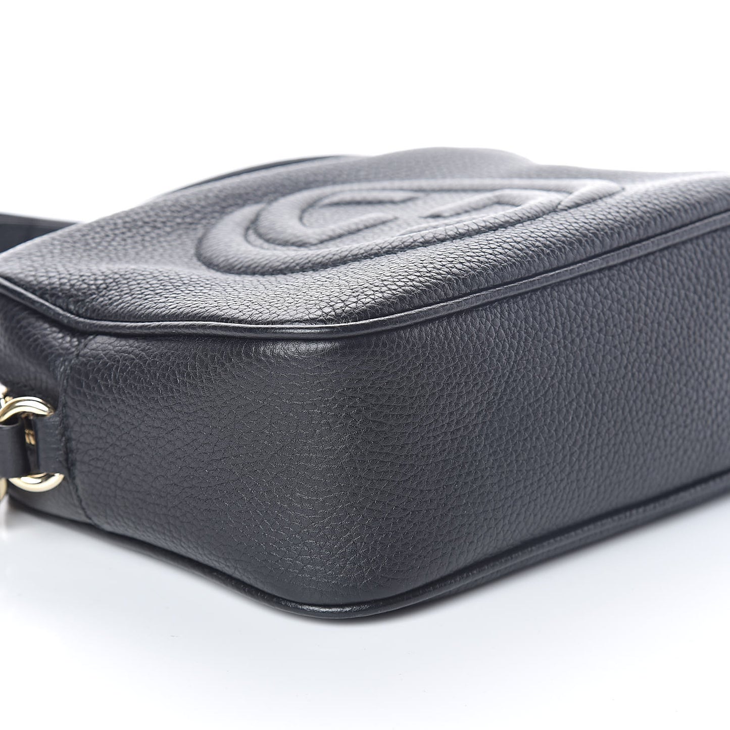 Pebbled Calfskin Small Soho Disco Bag Black