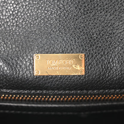 Tom Ford Grained Calfskin Tara Chain Shoulder Bag Black 6 of 9