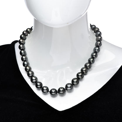 Mikimoto 18K White Gold Black South Sea Cultured Pearl 11-14mm Strand Necklace 18.75" 2 of 10