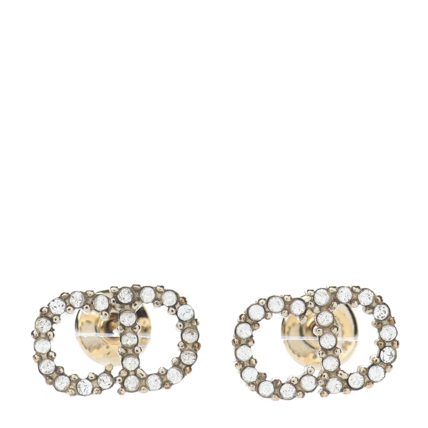 Christian Dior Crystal Clair D Lune Earrings Gold 1 of 3