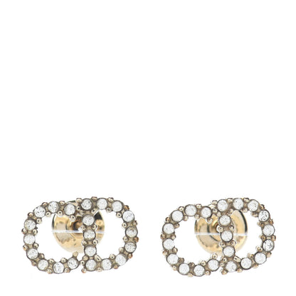 Christian Dior Crystal Clair D Lune Earrings Gold 1 of 3