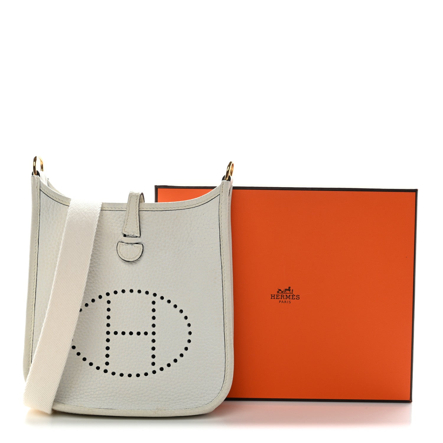 Hermes Taurillon Clemence Amazone Evelyne TPM New White 1822567