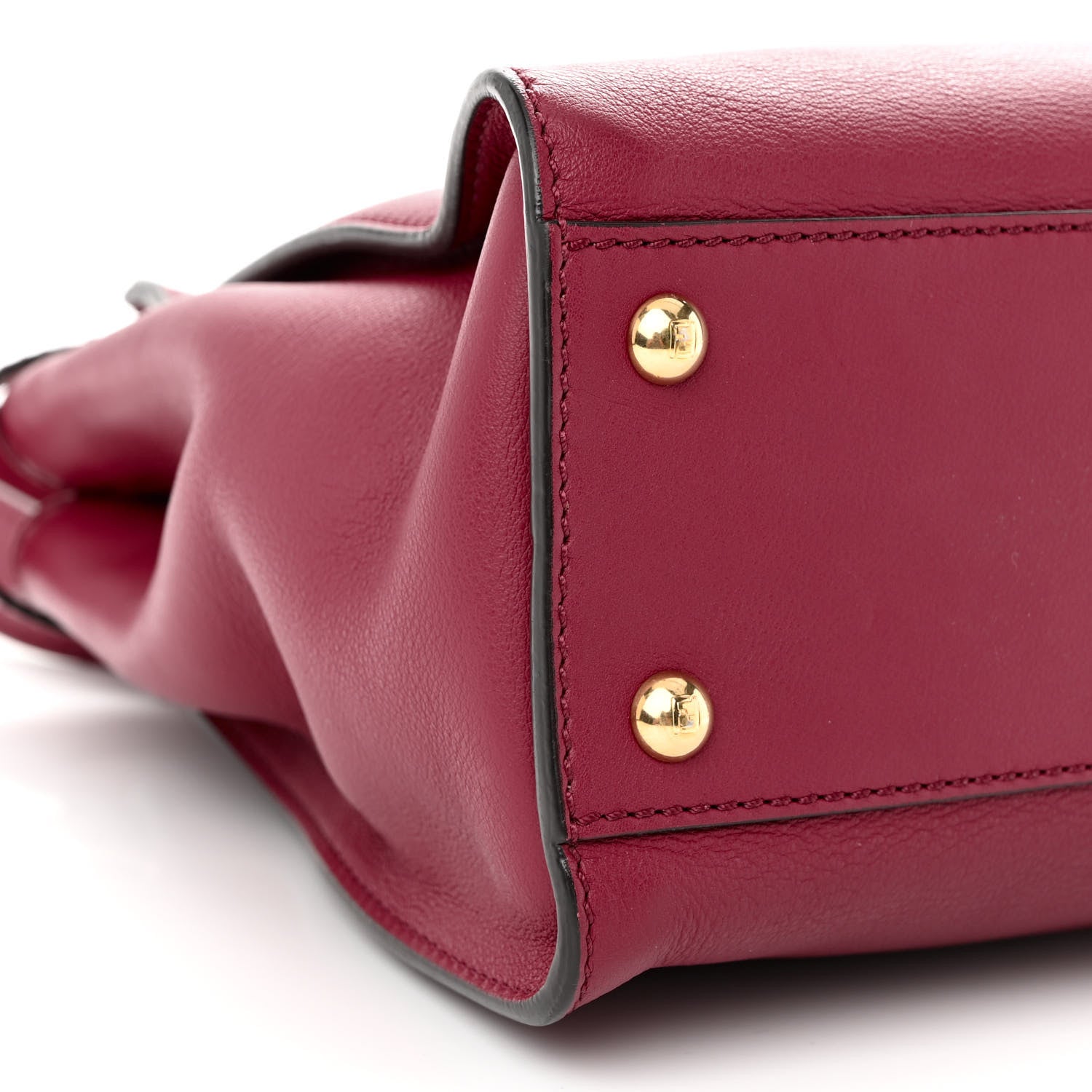Fendi Vitello Seta Shiny Nappa Vitello Mirror Crystal Monster Eyes Medium Peekaboo Iconic Satchel Amarena Fiamma 9 of 12