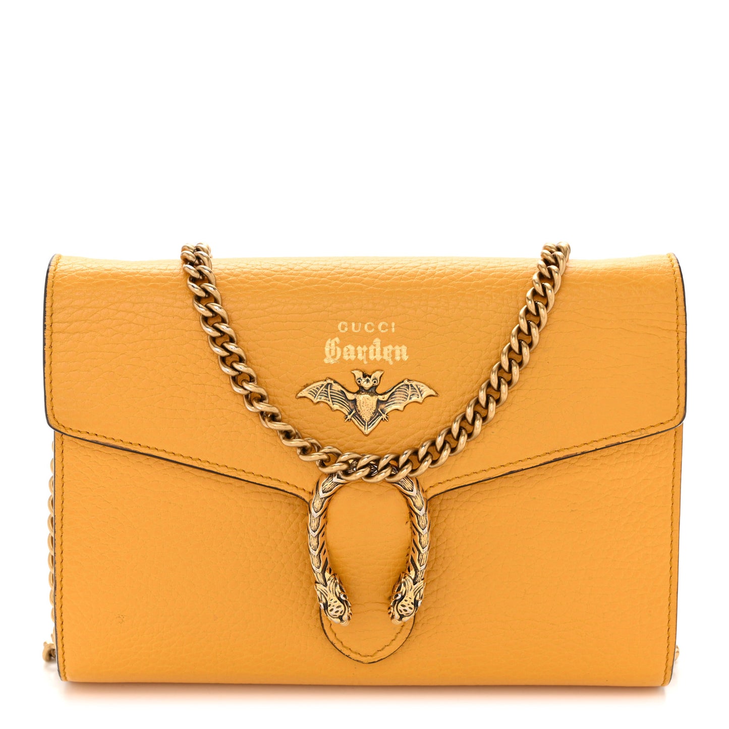 Calfskin Garden Dionysus Chain Wallet Yellow