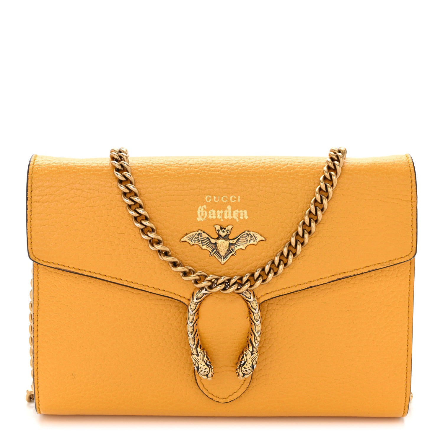 Gucci Calfskin Garden Dionysus Chain Wallet Yellow 1 of 12