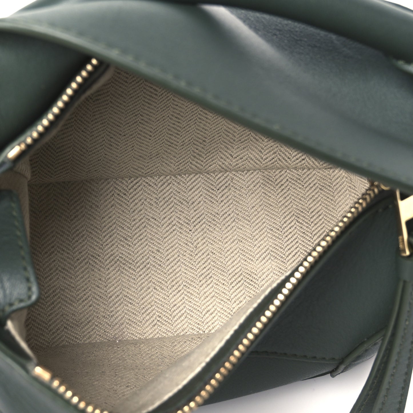 Calfskin Mini Puzzle Edge Bag Vintage Khaki