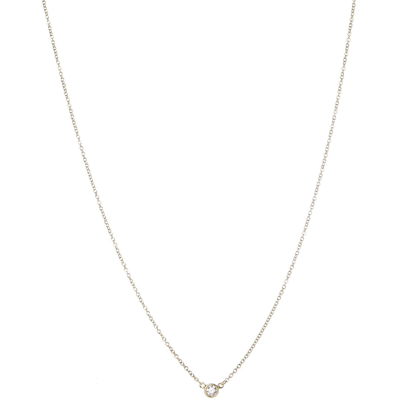 18K Yellow Gold Diamond .12ct Elsa Peretti Diamonds by the Yard Pendant Necklace