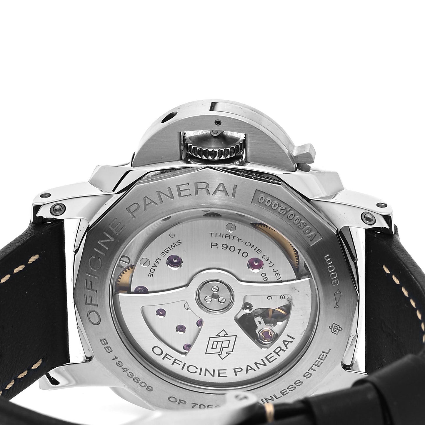 Stainless Steel Calfskin 44mm Luminor Marina 1950 Automatic Watch Black PAM01359