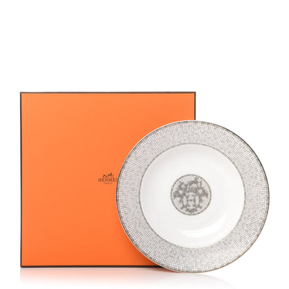 Hermes Porcelain Mosaique Au 24 Platine Cereal Bowl Set of 2 7 of 7