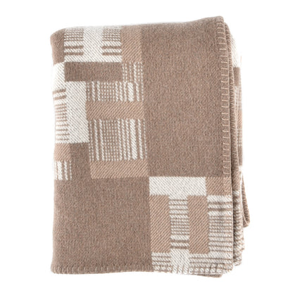 Hermes Wool Cashmere Avalon Paper Block Blanket Ecru Naturel 1 of 3