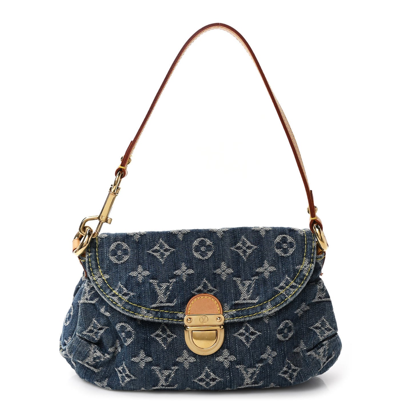 Monogram Denim Mini Pleaty Blue