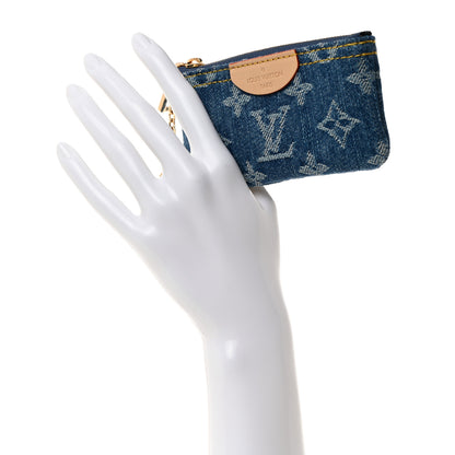 Louis Vuitton Monogram Denim Key Pouch Denim Blue 2 of 8