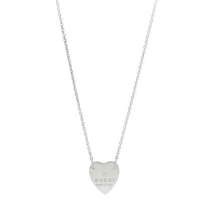 Gucci Sterling Silver Trademark Heart Pendant Necklace 1 of 6