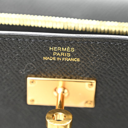 Hermes Epsom Kelly Wallet To Go Black 7 of 12