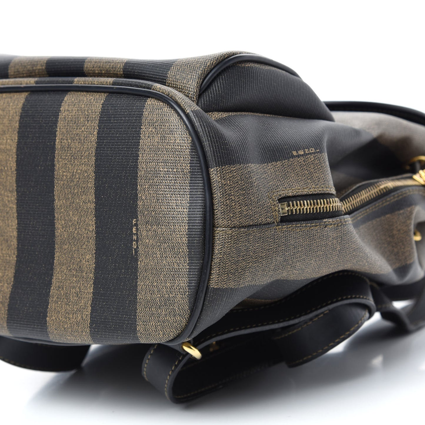 Coated Canvas Pequin Drawstring Backpack Tobacco