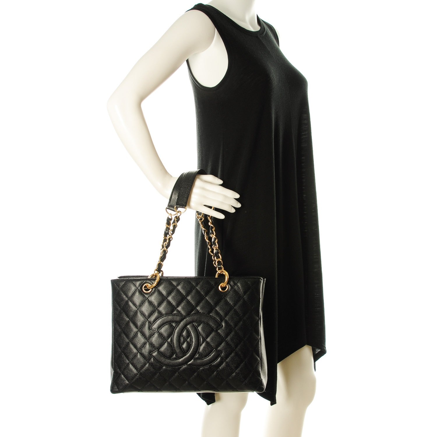 Chanel Caviar Quilted Grand Shopping Tote GST Black 2 of 7