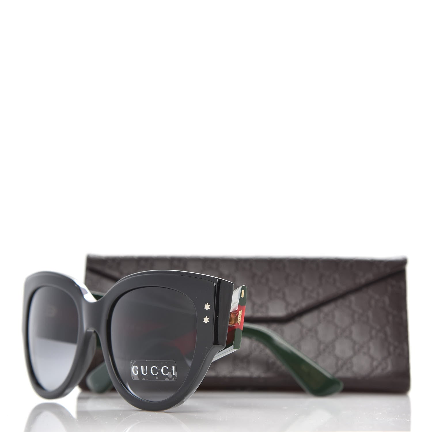 Gucci Acetate Oversized Rectangle Frame Web Sunglasses GG3864/S Black 7 of 7
