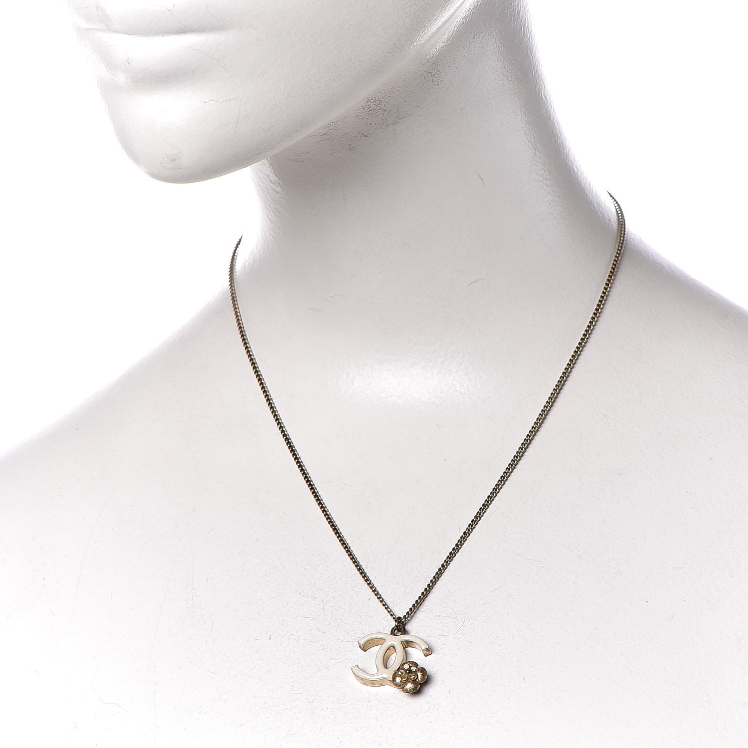 Chanel Enamel CC Camellia Necklace Gold 5 of 5