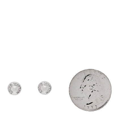 Louis Vuitton 18K White Gold Clous Ear Studs Earrings 2 of 4