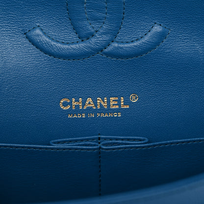 Chanel Caviar Quilted Medium Double Flap Blue 6 of 12