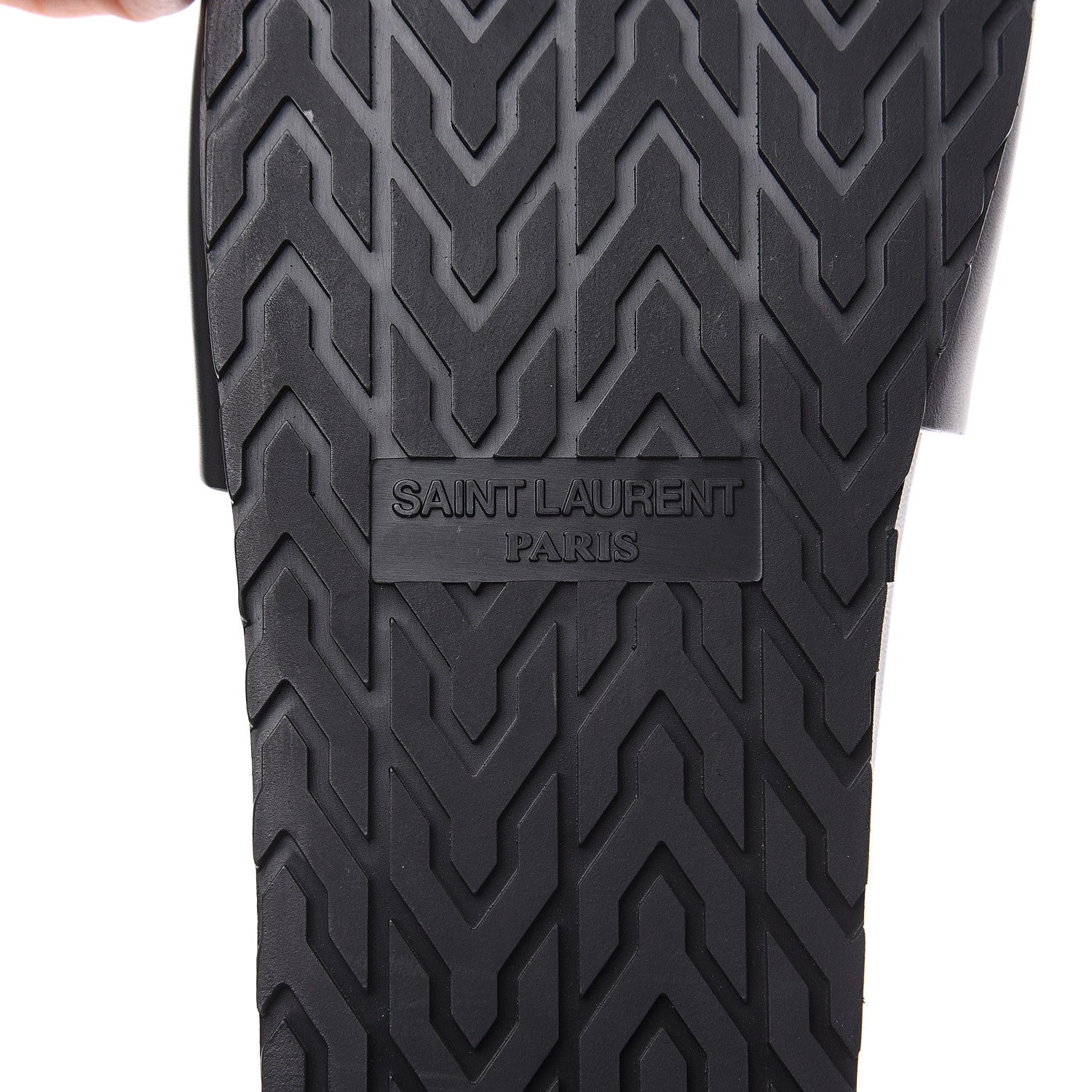 Saint Laurent Calfskin Monogram Jimmy Joan Slide Sandals 37 Black 8 of 12