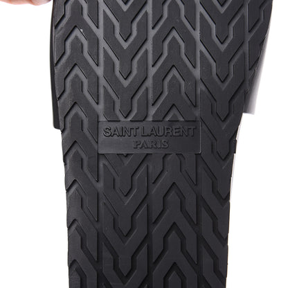 Saint Laurent Calfskin Monogram Jimmy Joan Slide Sandals 37 Black 8 of 12