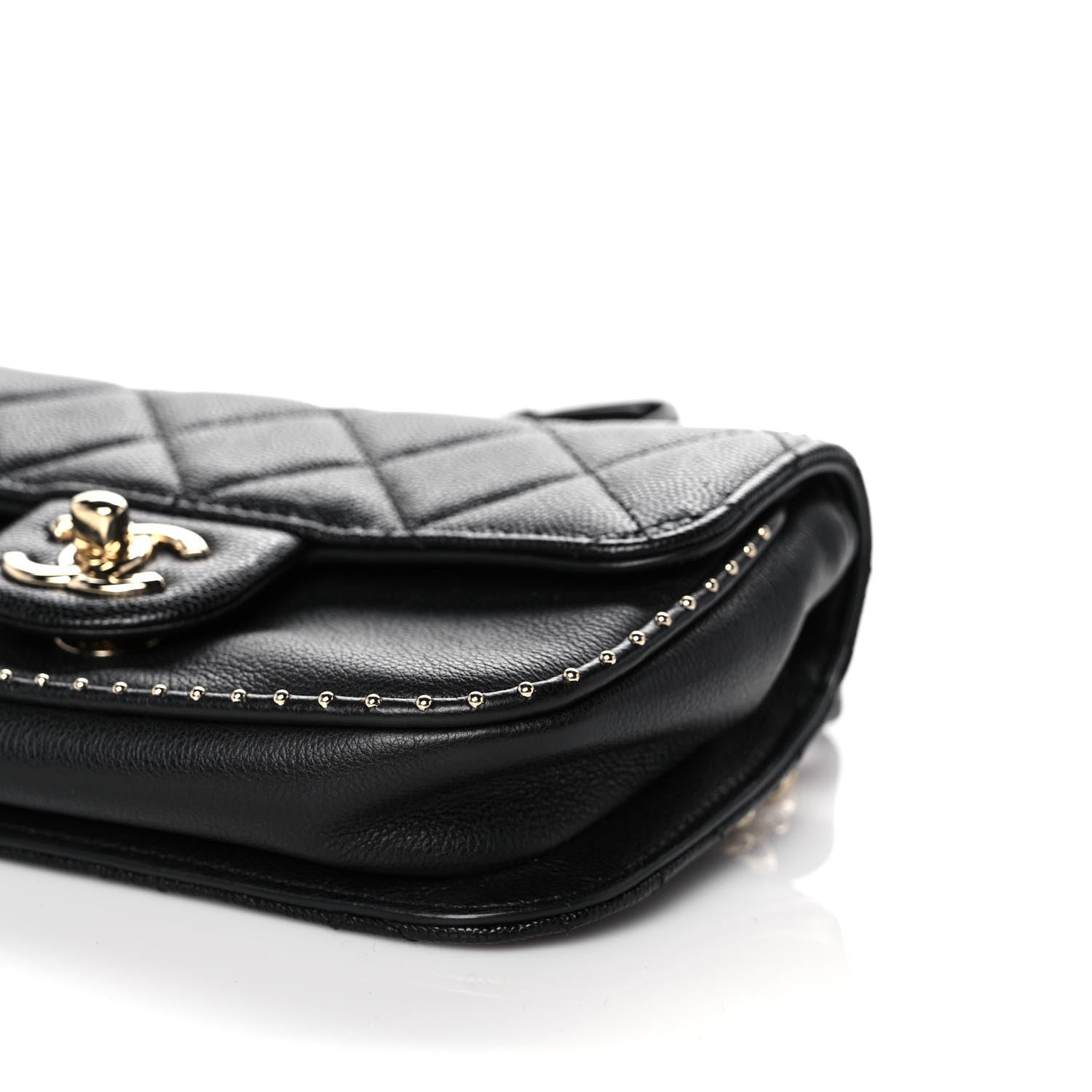 Chanel Caviar Quilted Studded Flap Waist Bag Black 10 of 11