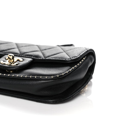 Chanel Caviar Quilted Studded Flap Waist Bag Black 10 of 11