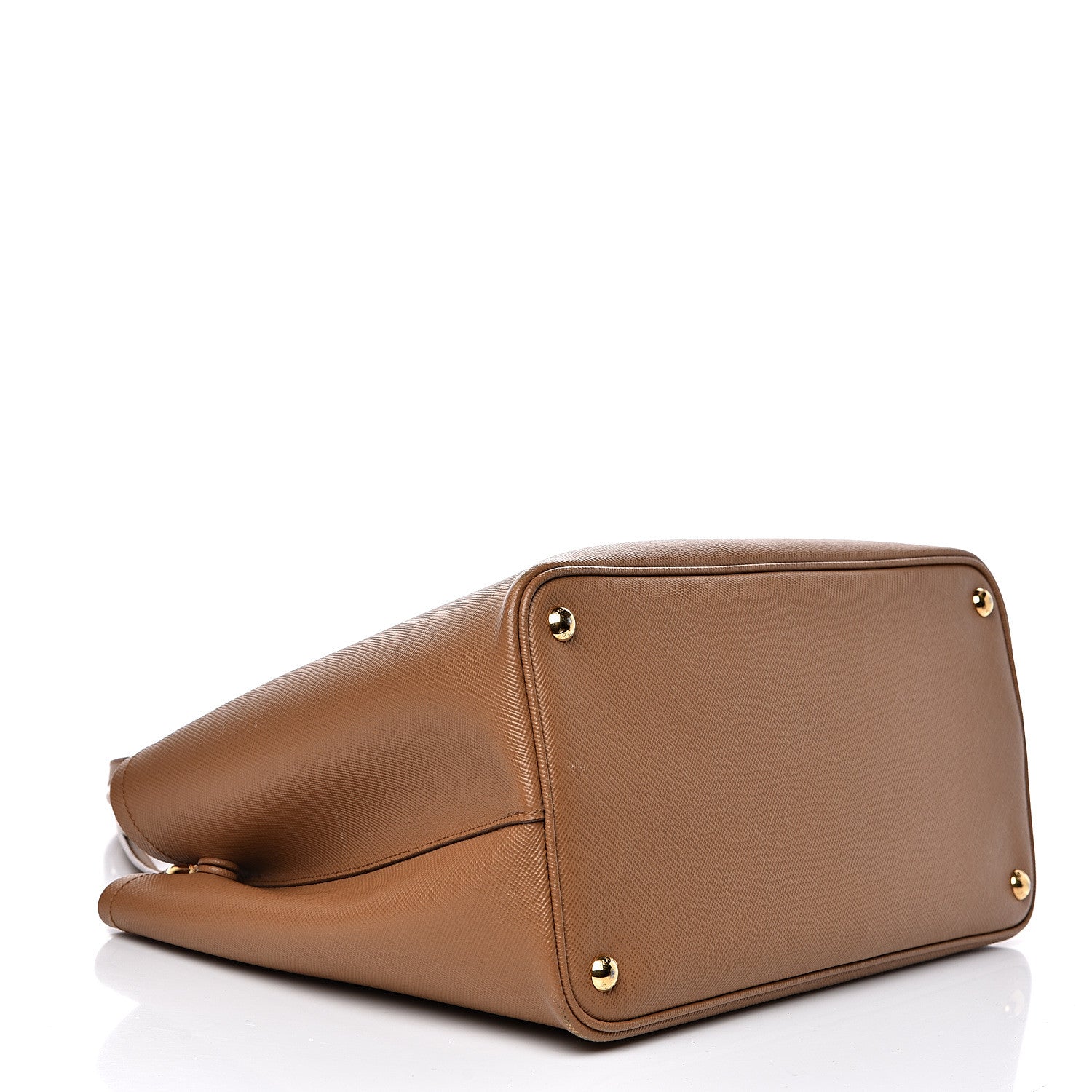 Prada Saffiano Cuir Large Double Bag Caramel Fuoco 3 of 12