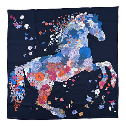 Hermes Silk Robe Legere Scarf 90 Marine Parme Rose 1 of 3
