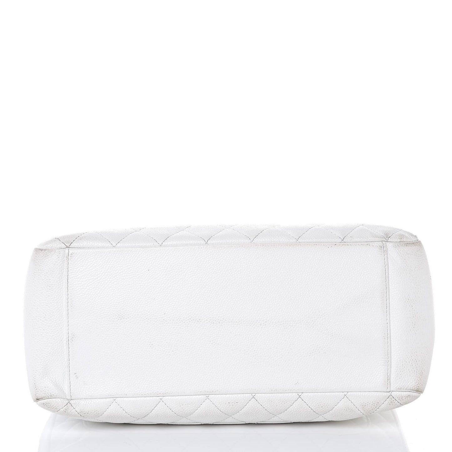 Caviar Quilted Grand Shopping Tote GST White