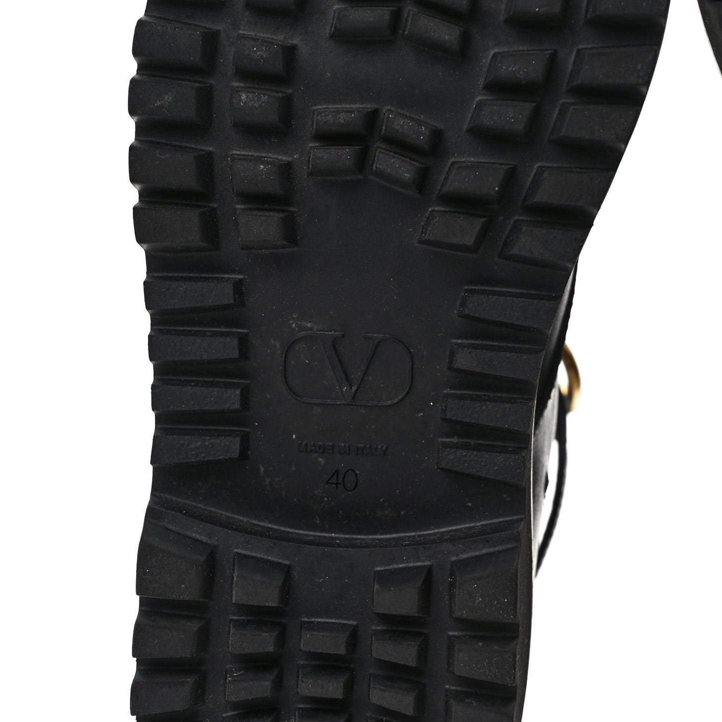Calfskin Womens VLOGO 35mm Combat Boots 40 Black