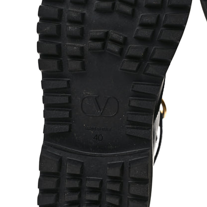 Valentino Garavani Calfskin Womens VLOGO 35mm Combat Boots 40 Black 6 of 9