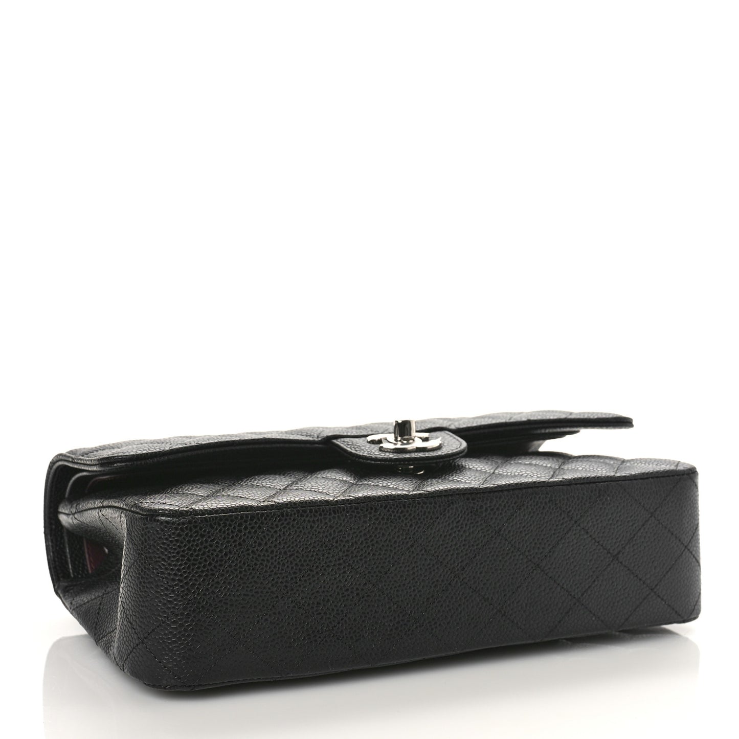 Caviar Quilted Medium Double Flap Black