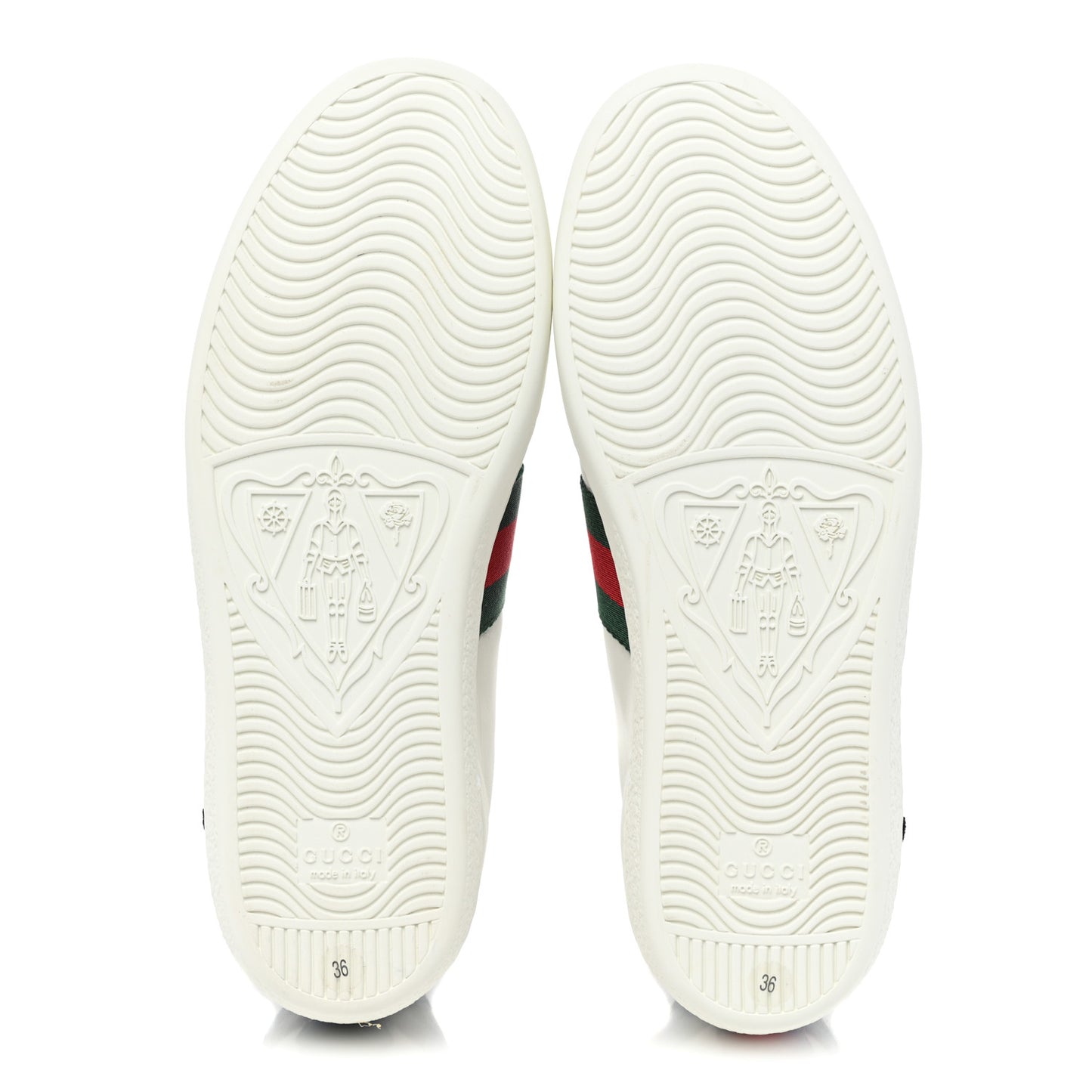 Calfskin Web Floral Embroidered Womens Ace Sneakers 36 White