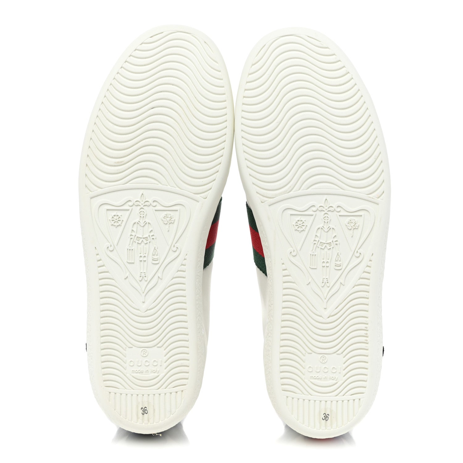 Gucci Calfskin Web Floral Embroidered Womens Ace Sneakers 36 White 6 of 10
