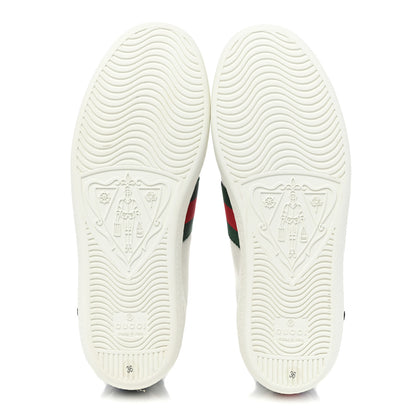 Gucci Calfskin Web Floral Embroidered Womens Ace Sneakers 36 White 6 of 10